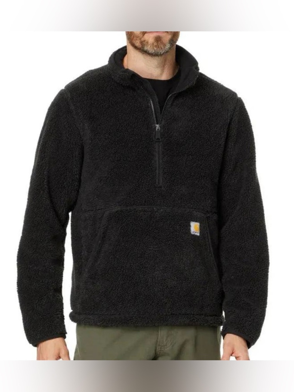 Carhartt Sherpa fleece pullover men’s Large NWT black